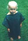 Jeroen, 2 (2002) in zijn 'Romeinse' tunica.