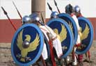 Contra cataphracti - against a cavalry attack.