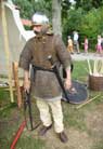 Arming for battle.