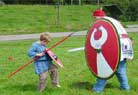 .. fighting his old man ..