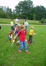 Throw! The kids take aim at jeroen..